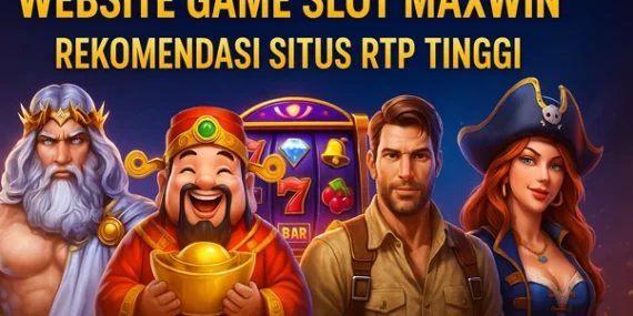 Website Game Slot Maxwin dengan rekomendasi situs RTP tinggi menampilkan karakter slot gacor 3D sinematik dalam kualitas 4K.
